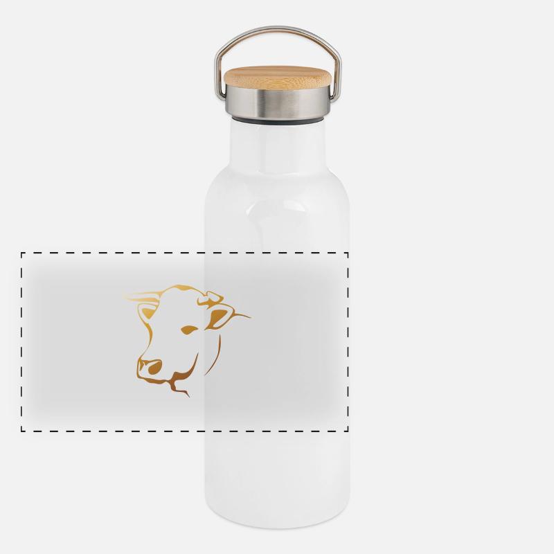 cow-1485012 Panorama Thermosflasche mit Bambusdeckel