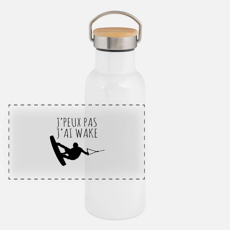 Je peux pas j'ai wake Gourde isotherme avec bouchon en bambou