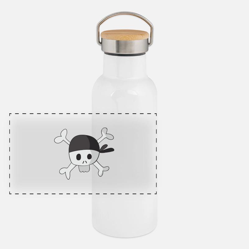 pirate Gourde isotherme avec bouchon en bambou