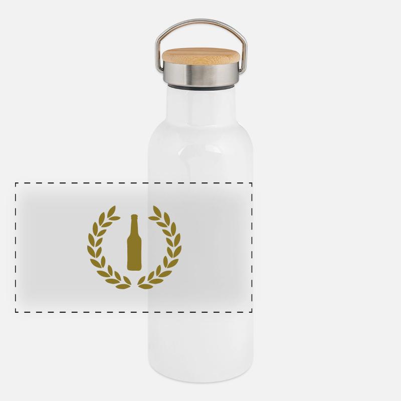 beer deluxe Gourde isotherme avec bouchon en bambou