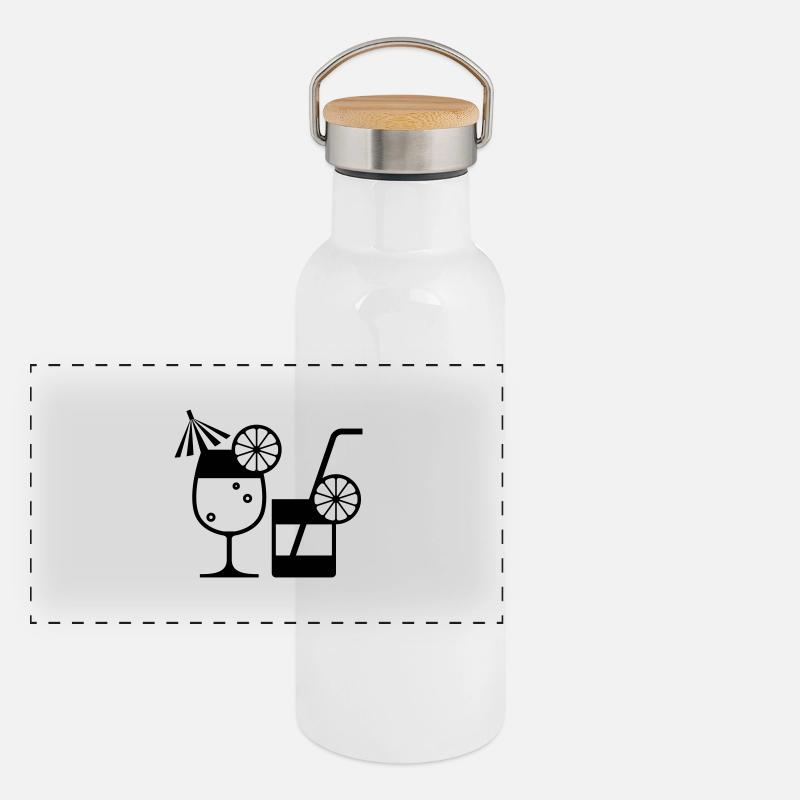 Cocktail Panorama Thermosflasche mit Bambusdeckel