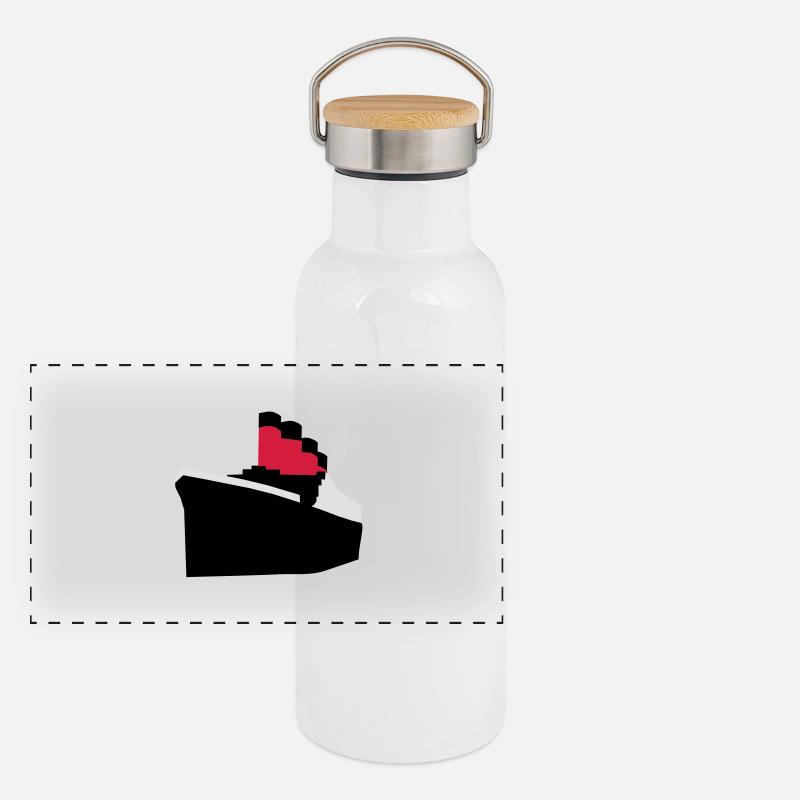 Ocean liner vector Panoramic Thermal Bottle with Bamboo Lid