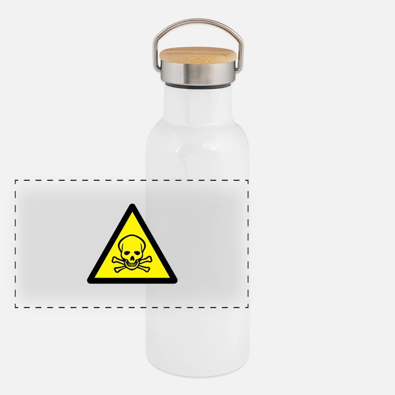 sign_2c_warning_skull Panoramic Thermal Bottle with Bamboo Lid