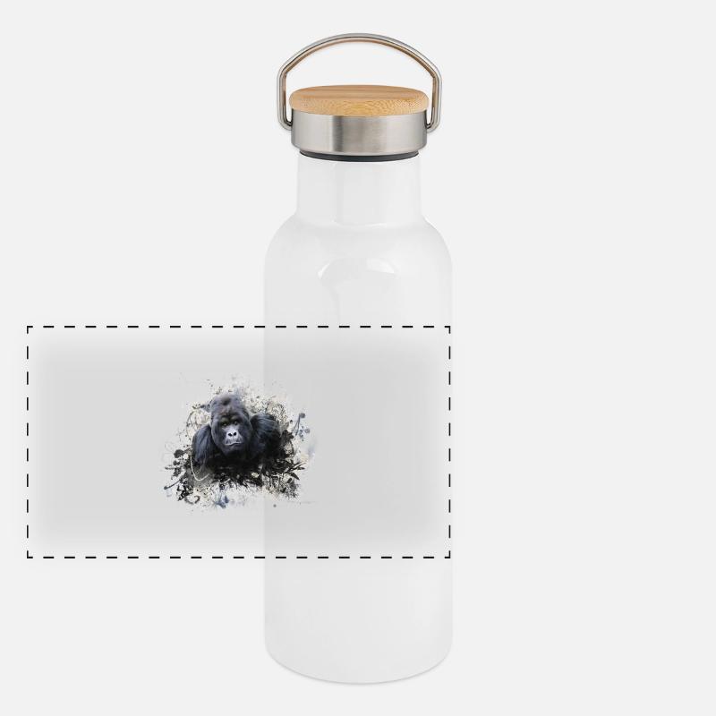 gorille Gourde isotherme avec bouchon en bambou