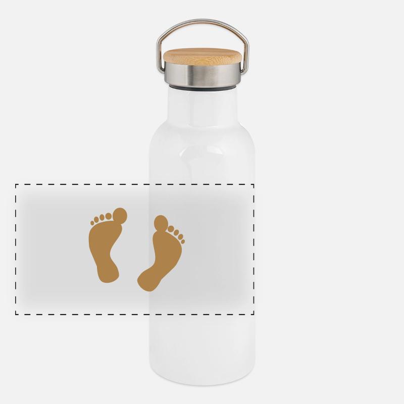 Fuß Panorama Thermosflasche mit Bambusdeckel