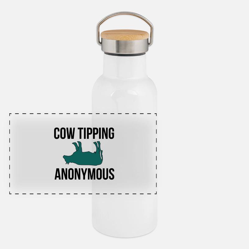 Cow Tipping Anonymous Gourde isotherme avec bouchon en bambou