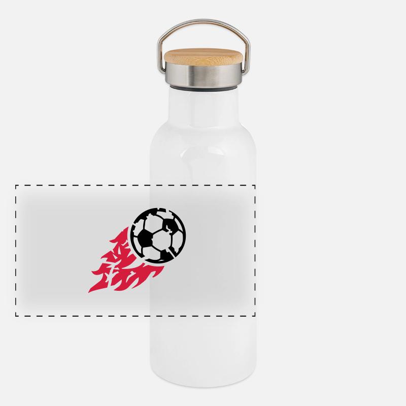 fire_soccer_ball_bx2 Panorama Thermosflasche mit Bambusdeckel