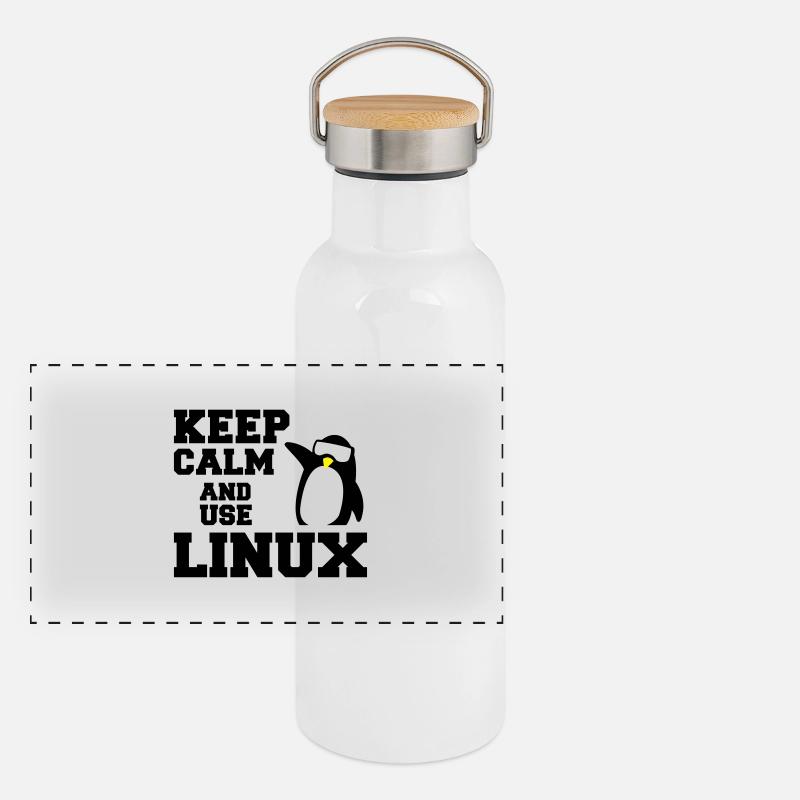Ruhe bewahren Verwendung linux Panorama Thermosflasche mit Bambusdeckel