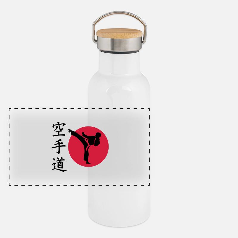 Karate Gourde isotherme avec bouchon en bambou