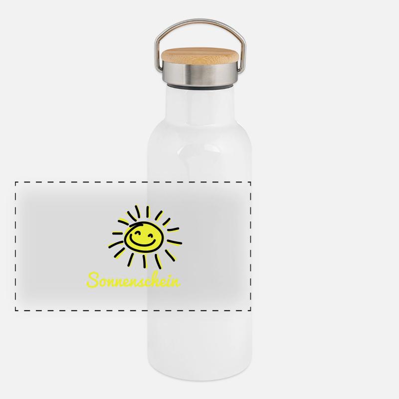 Sonnenschein Panorama Thermosflasche mit Bambusdeckel