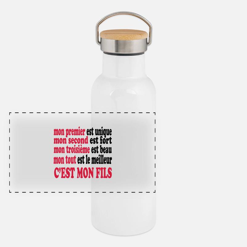 Mon fils est beau Panoramic Thermal Bottle with Bamboo Lid