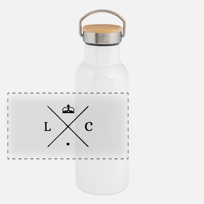 Hipster Logo Gourde isotherme avec bouchon en bambou