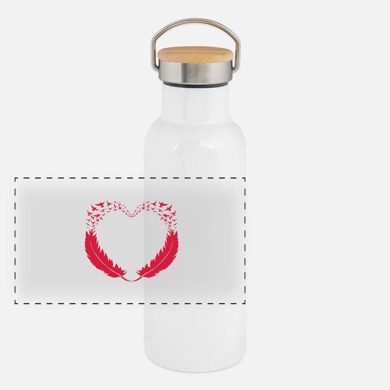 flying_heart Gourde isotherme avec bouchon en bambou