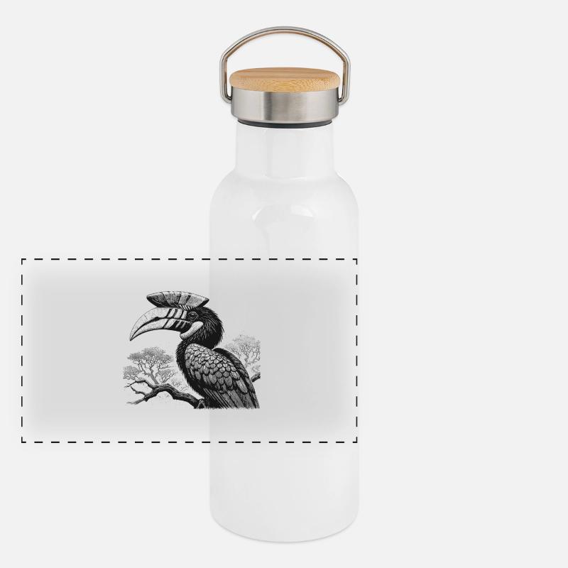 Calaos Gourde isotherme avec bouchon en bambou