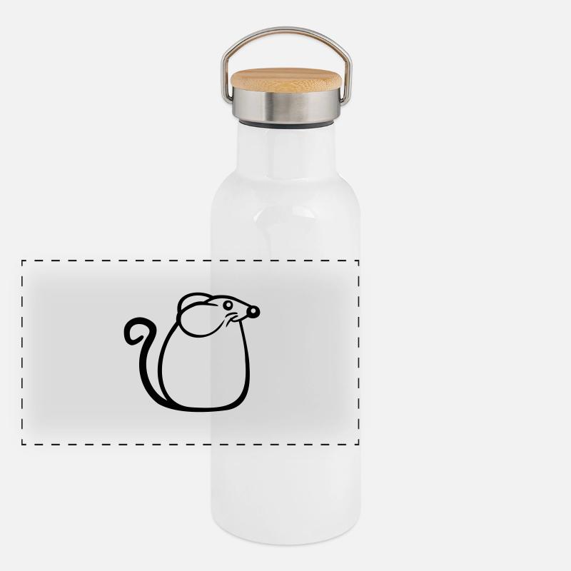 souris souris mignon petit rat rongeur amical Gourde isotherme avec bouchon en bambou