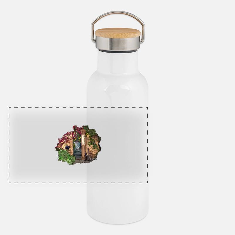 Black Cats Panoramic Thermal Bottle with Bamboo Lid
