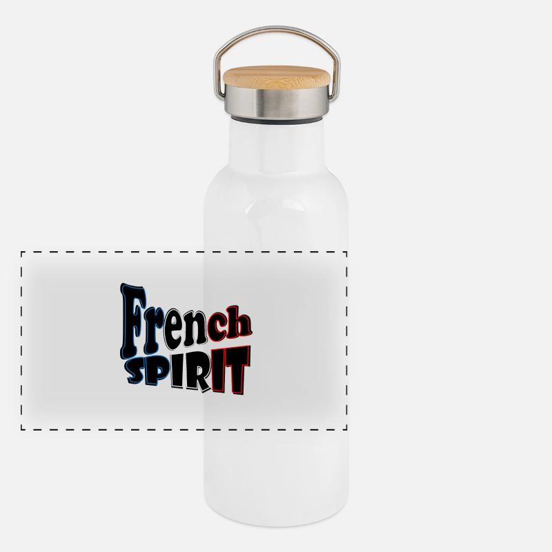French Spirit BBR Gourde isotherme avec bouchon en bambou