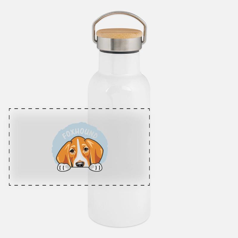 Peeking cute sad foxhound Panoramic Thermal Bottle with Bamboo Lid