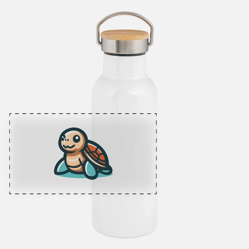 Smiling turtle Panoramic Thermal Bottle with Bamboo Lid