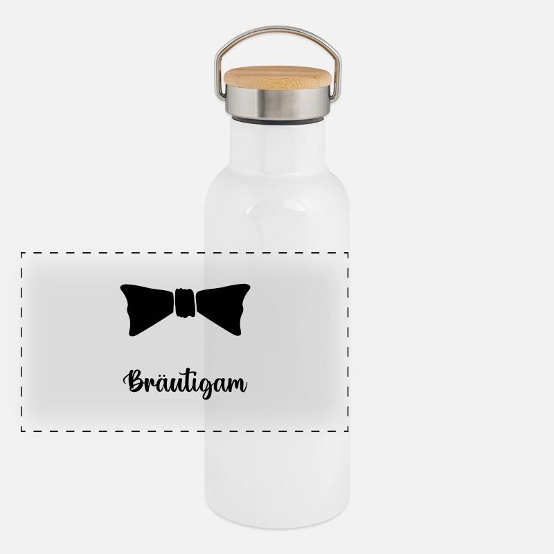 fliege braeutigam Panorama Thermosflasche mit Bambusdeckel