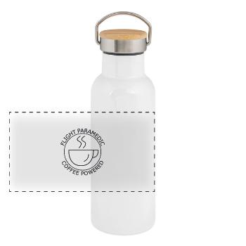 Vol Paramédic Sauvetage aérien alimenté par le café - Gourde isotherme avec bouchon en bambou - blanc - Devant