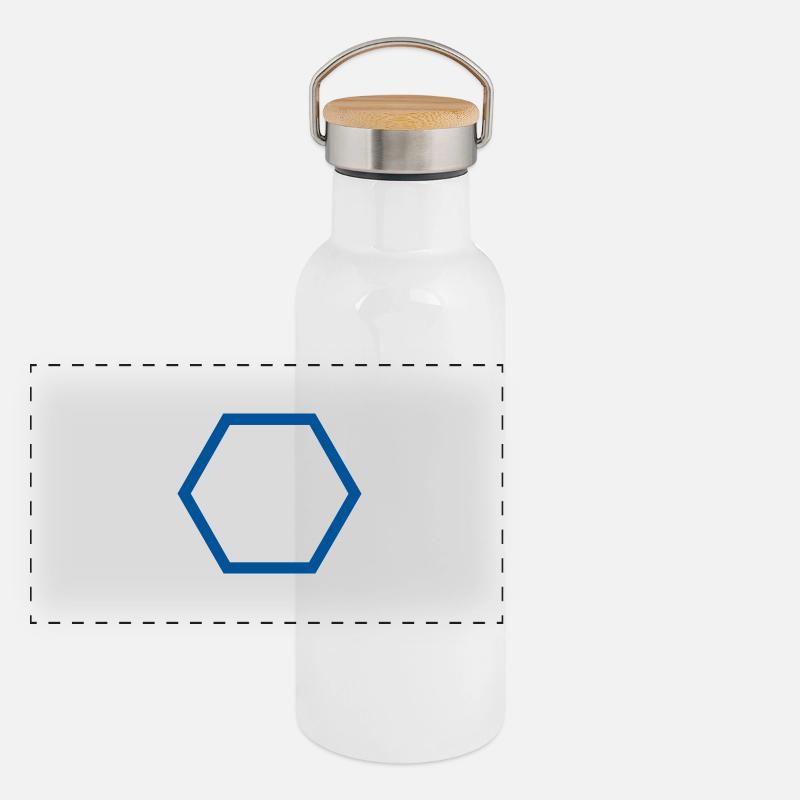 Hexagon Outline Panoramic Thermal Bottle with Bamboo Lid