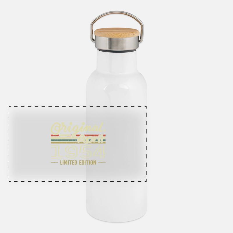 April 1954 71st Anniversary Gift April 1954 Panoramic Thermal Bottle with Bamboo Lid