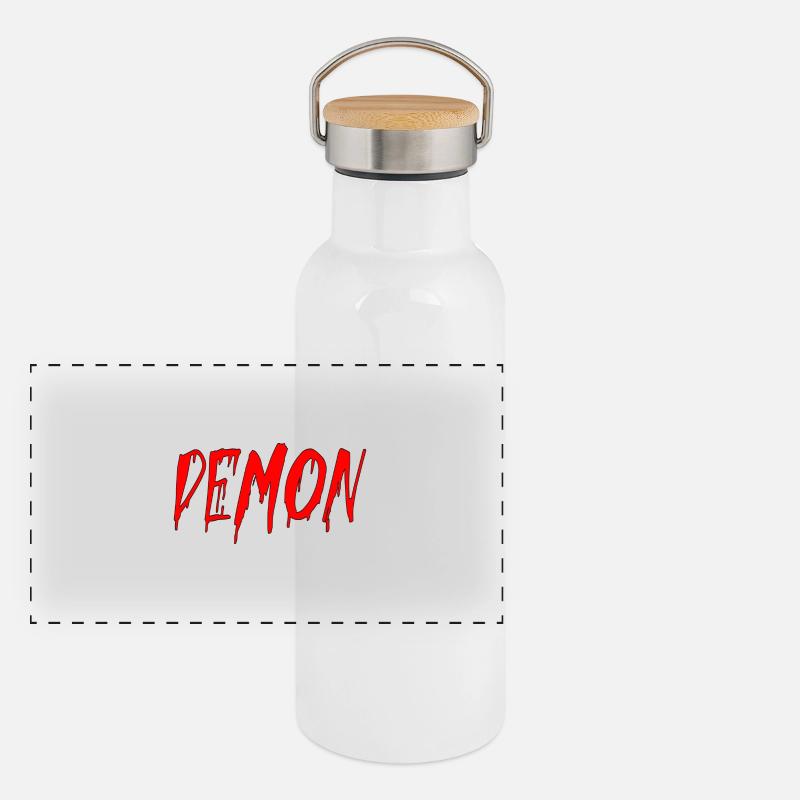 Dämon Panorama Thermosflasche mit Bambusdeckel