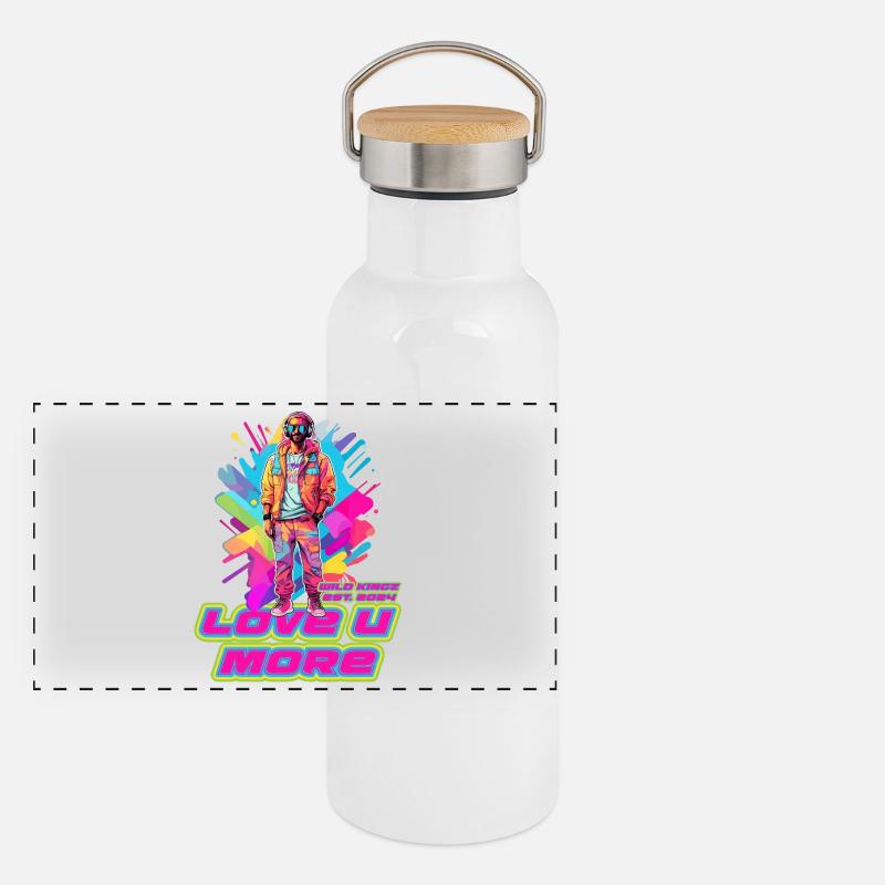 Liebe Panorama Thermosflasche mit Bambusdeckel