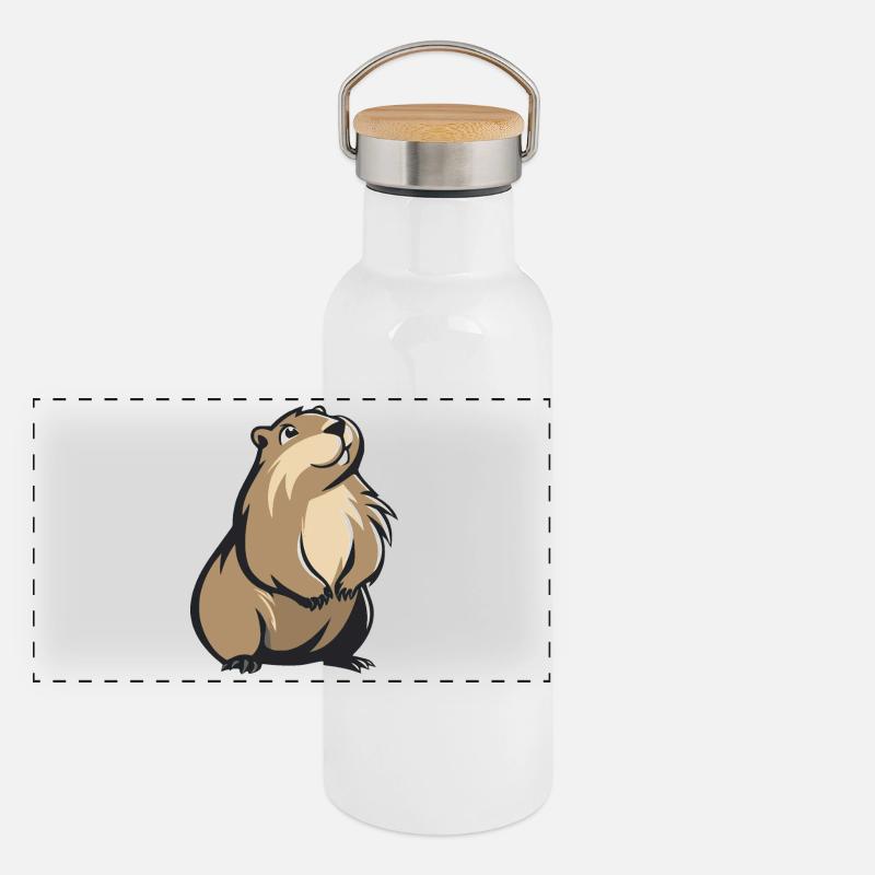 Panorama Thermosflasche mit Bambusdeckel