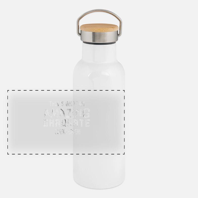 Master Bachelor Abi Shirt Student Uni Shirt Panoramic Thermal Bottle with Bamboo Lid