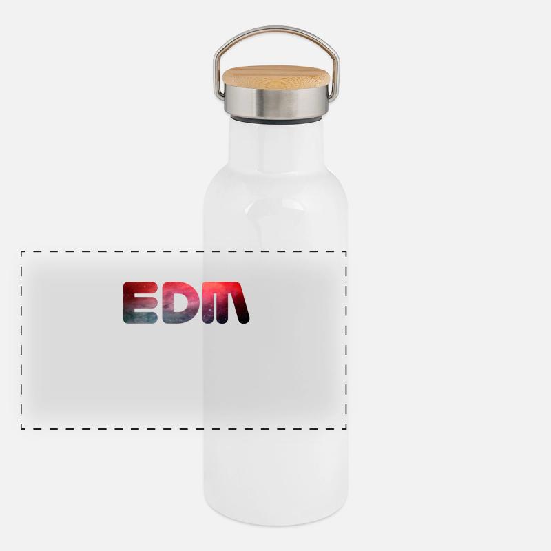 EDM - electronic dance music red2 Panoramic Thermal Bottle with Bamboo Lid