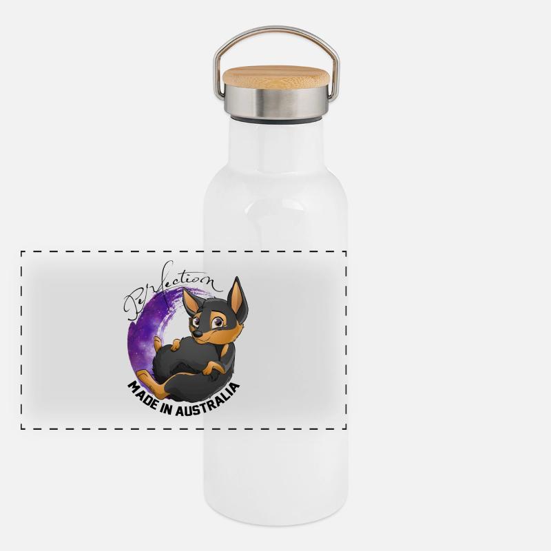 Kelpie Galaxie - Noir Feu Gourde isotherme avec bouchon en bambou