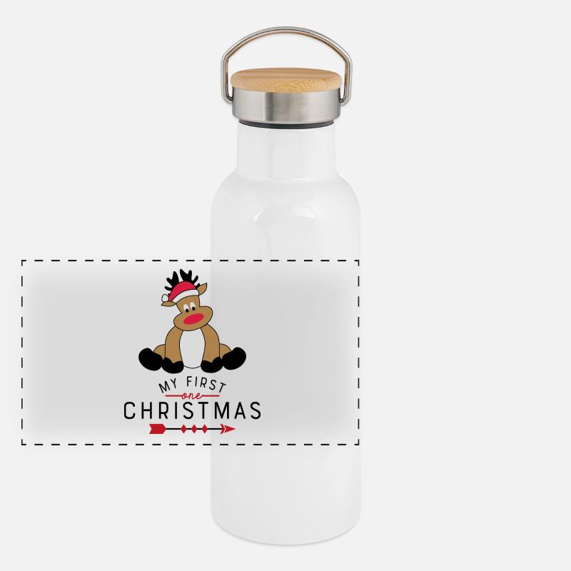 Weihnachten Panorama Thermosflasche mit Bambusdeckel