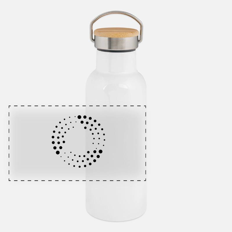 abstrakte punkte Panorama Thermosflasche mit Bambusdeckel