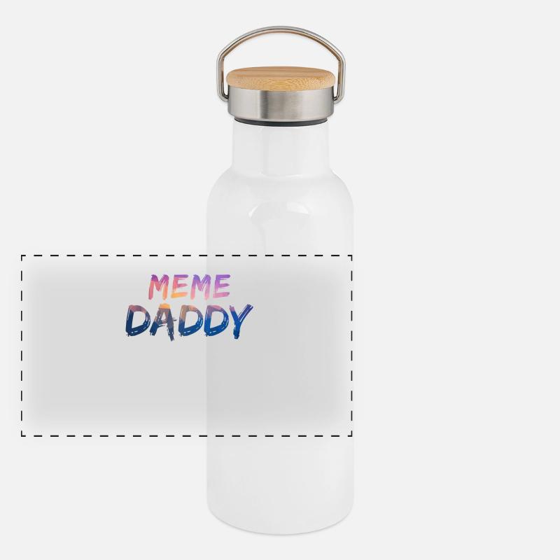 Colorful Meme Daddy Panorama Thermosflasche mit Bambusdeckel