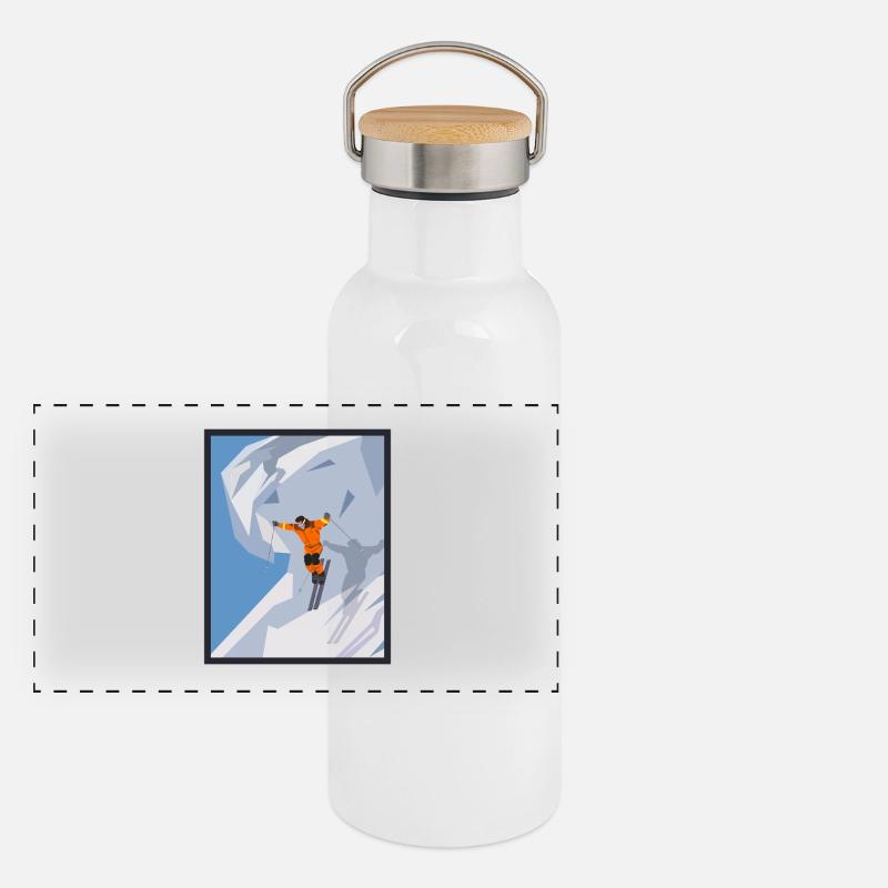 ski Panoramic Thermal Bottle with Bamboo Lid
