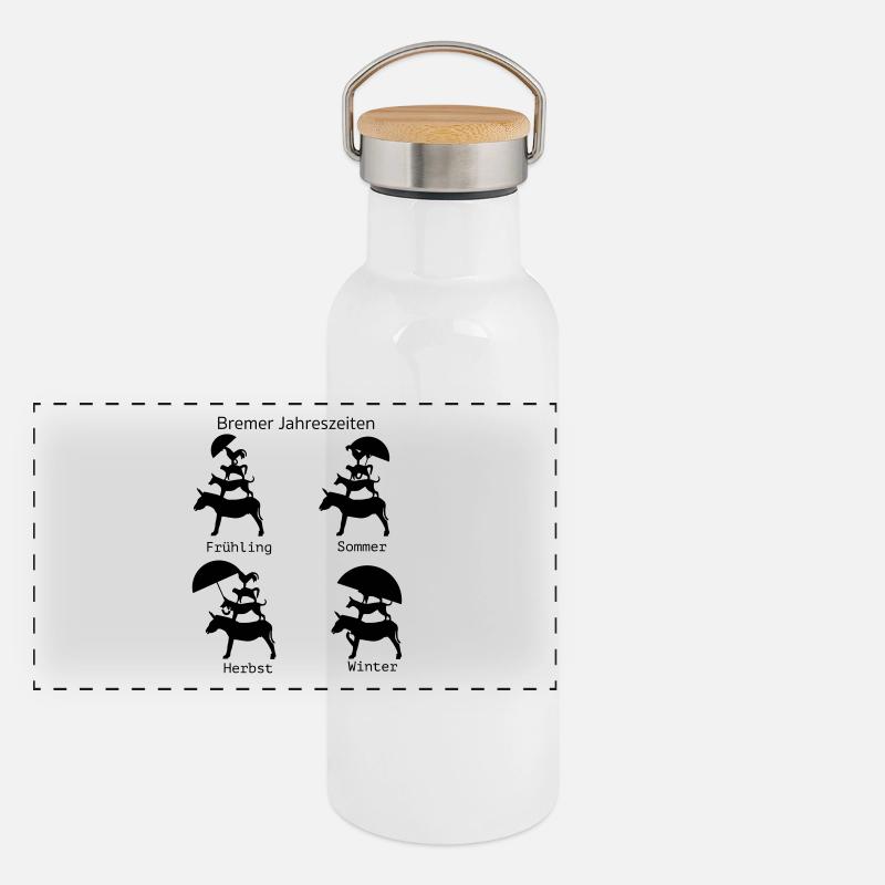 Bremer Jahreszeiten Panorama Thermosflasche mit Bambusdeckel