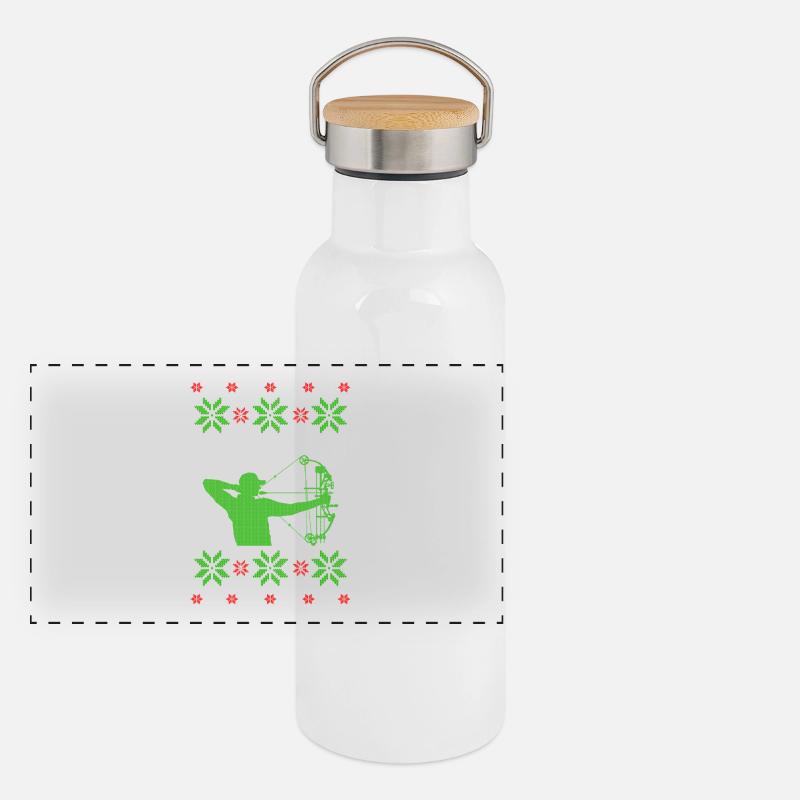 chasse à l'arc cavalier noël vilain Gourde isotherme avec bouchon en bambou