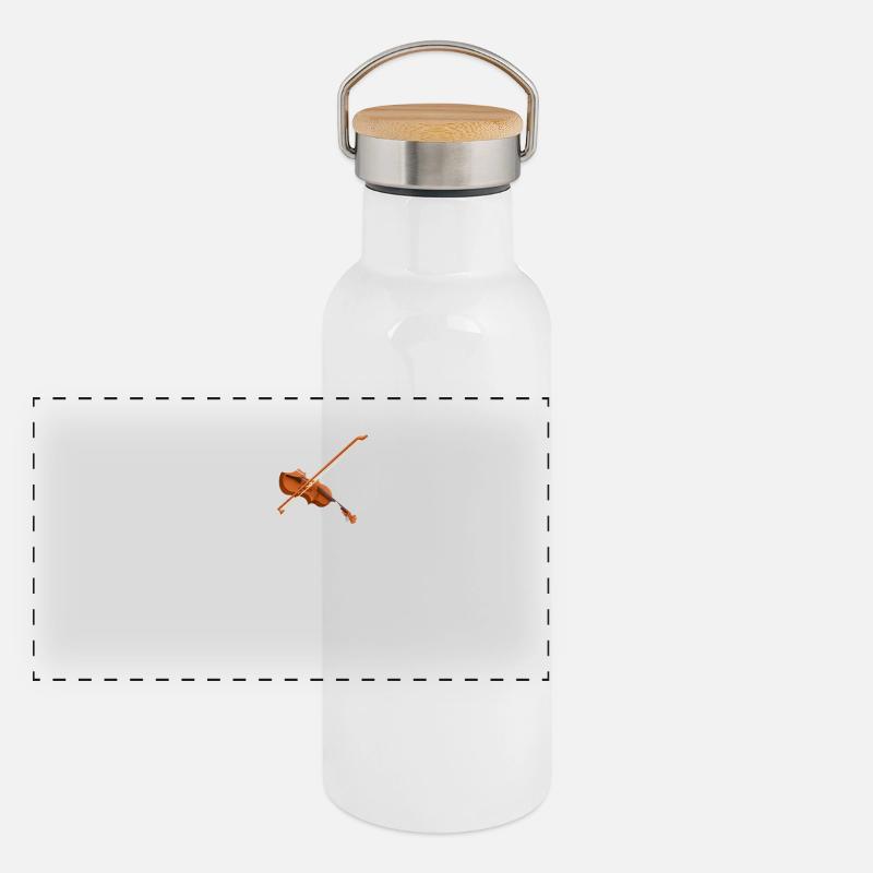 Cat Violin Panorama Thermosflasche mit Bambusdeckel