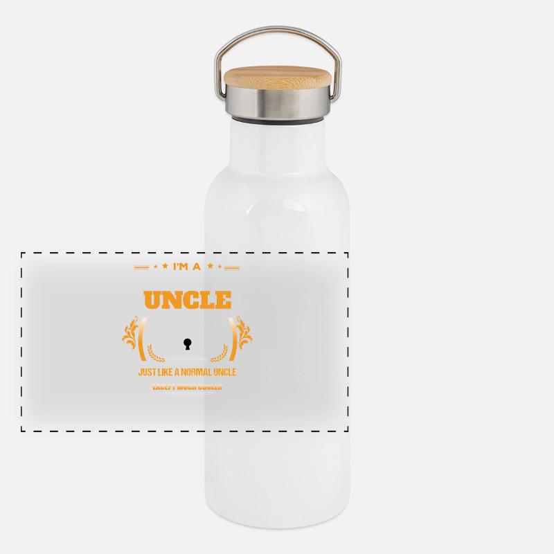 Kryptographie-Onkel-Hemd-Geschenk-Idee Panorama Thermosflasche mit Bambusdeckel