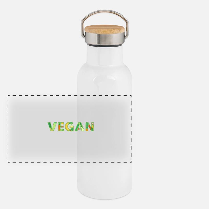 Vegan Panorama Thermosflasche mit Bambusdeckel