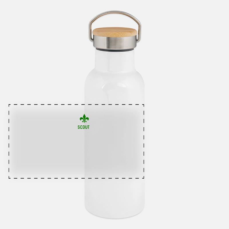 Eat Sleep Scout Repeat Panorama Thermosflasche mit Bambusdeckel