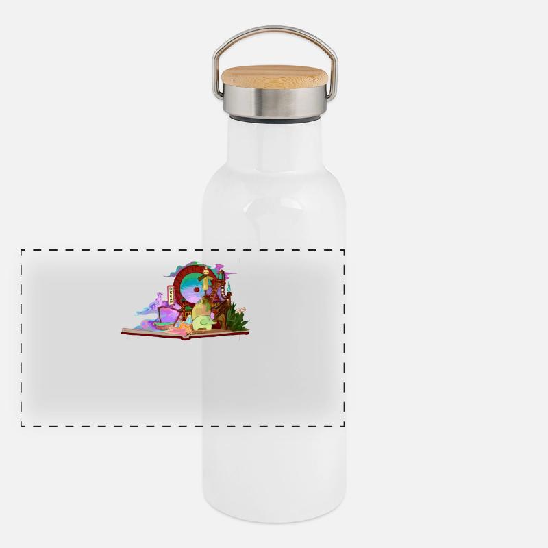 Grosse Träume - Big dreams Panorama Thermosflasche mit Bambusdeckel