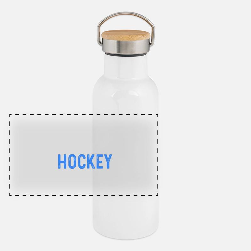Mangez le sommeil de hockey Répéter Gourde isotherme avec bouchon en bambou