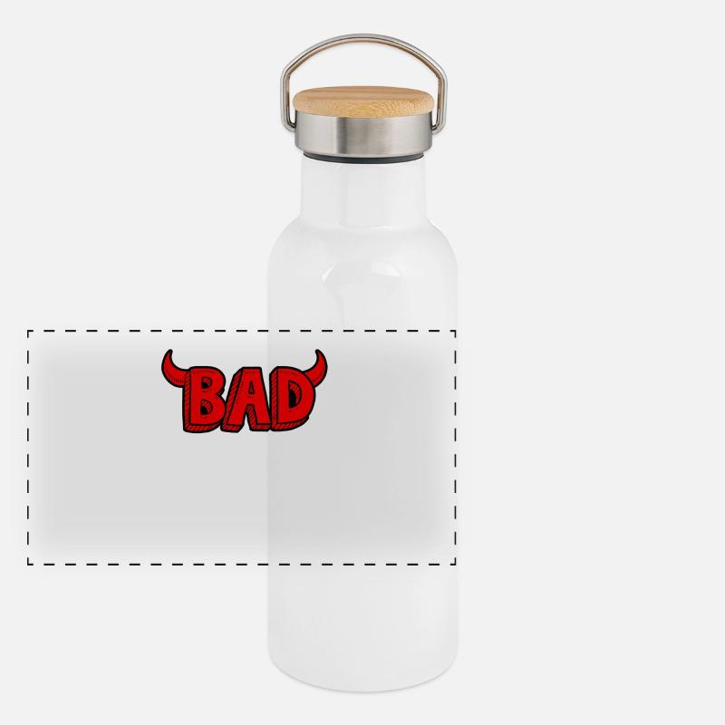 Bad or evil Panoramic Thermal Bottle with Bamboo Lid