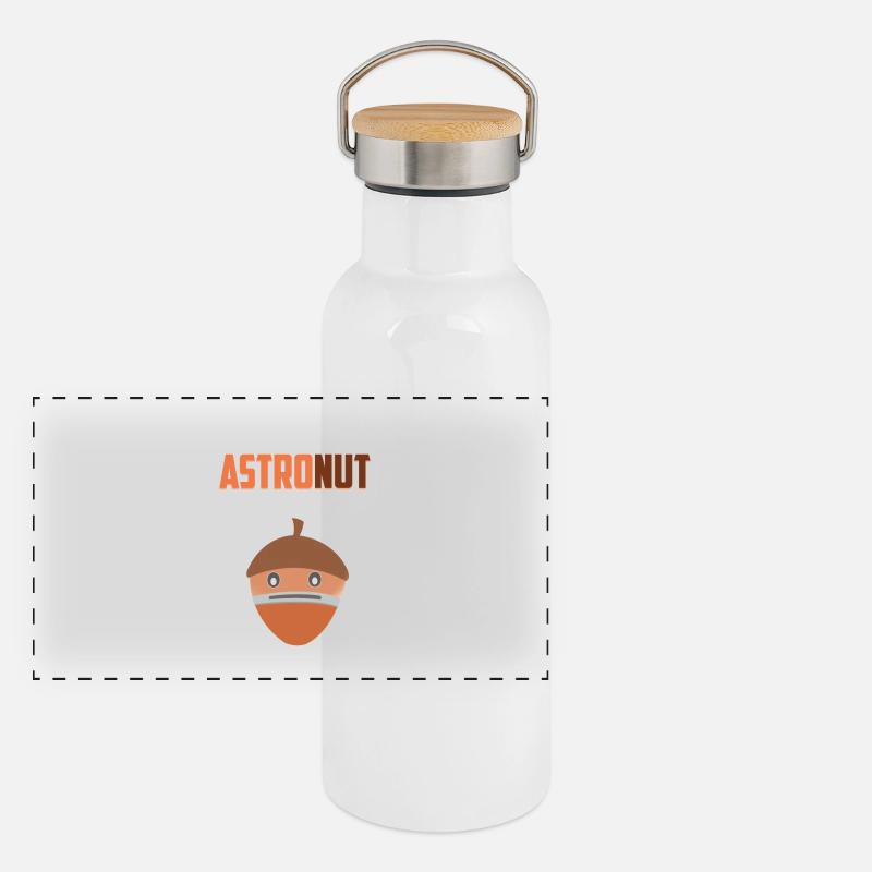 Astronut - Gourde isotherme avec bouchon en bambou - blanc