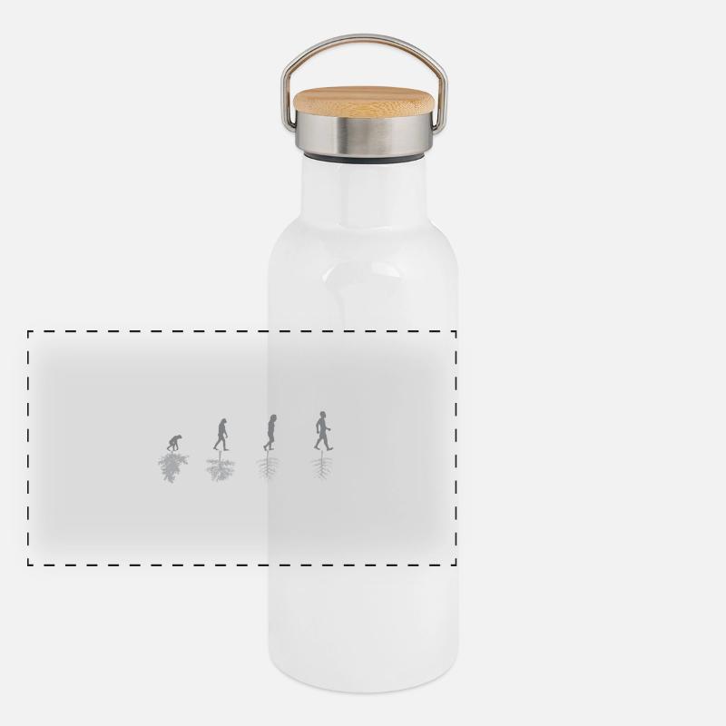Evolution - Umwelt - Sarkasmus - Natur - Geschenk Panorama Thermosflasche mit Bambusdeckel