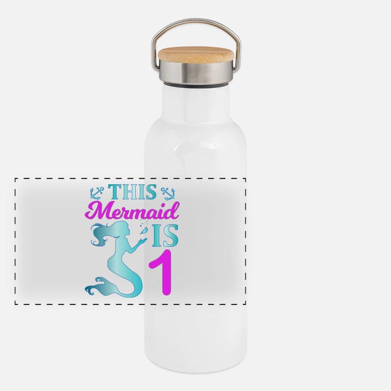 This Mermaid is 1 Panorama Thermosflasche mit Bambusdeckel