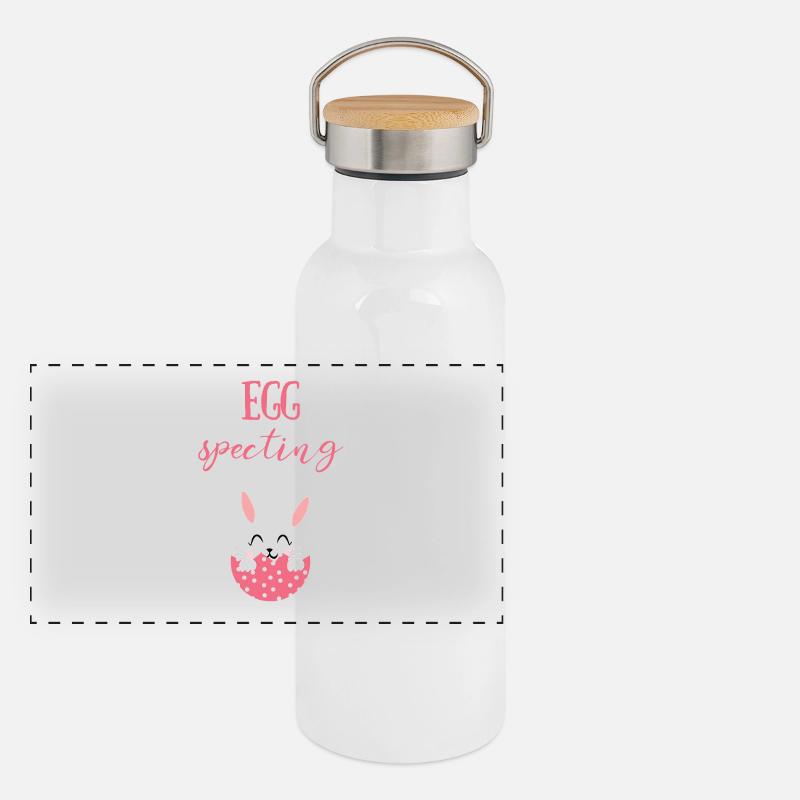 Easter - Easter Bunny - Easter Egg - Sweet - Comic Panoramic Thermal Bottle with Bamboo Lid